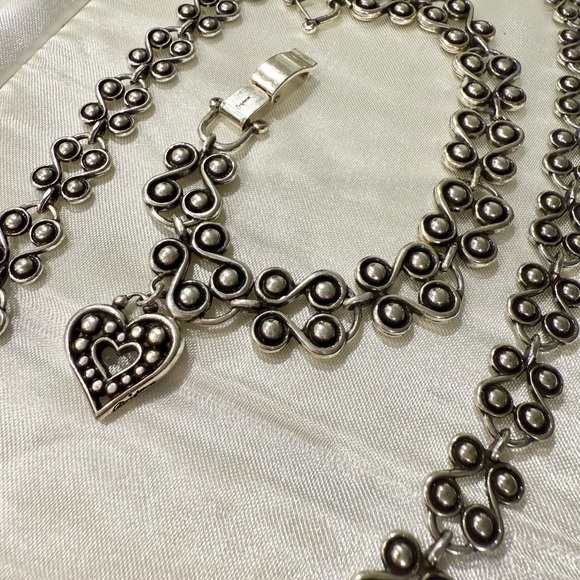 Brighton Silver Heart Necklace and Bracelet Set - Picture 3 of 5